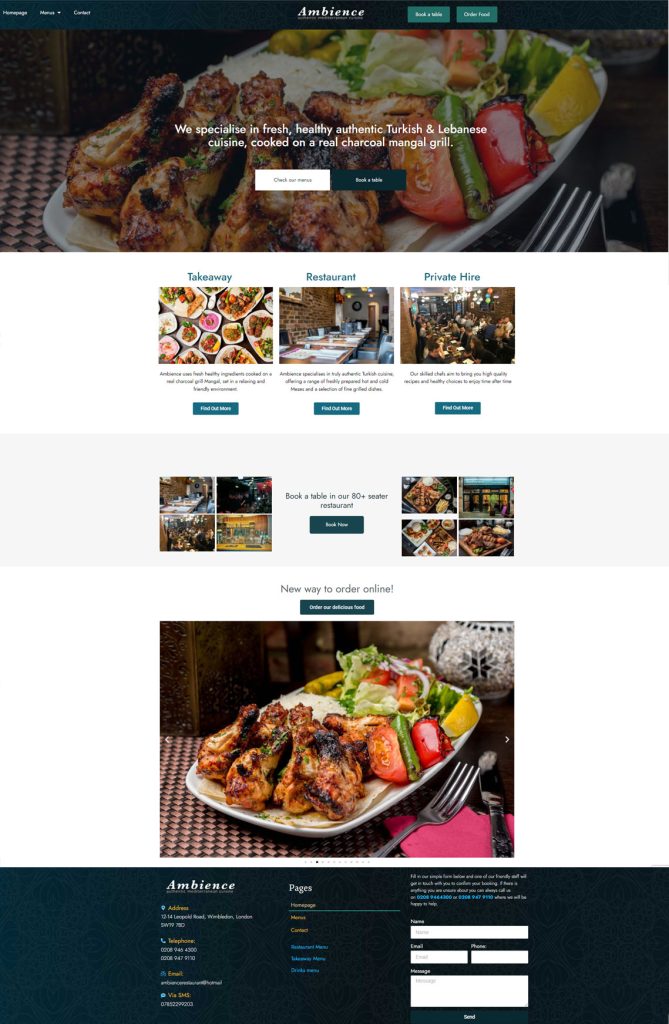 Restaurant Website design
